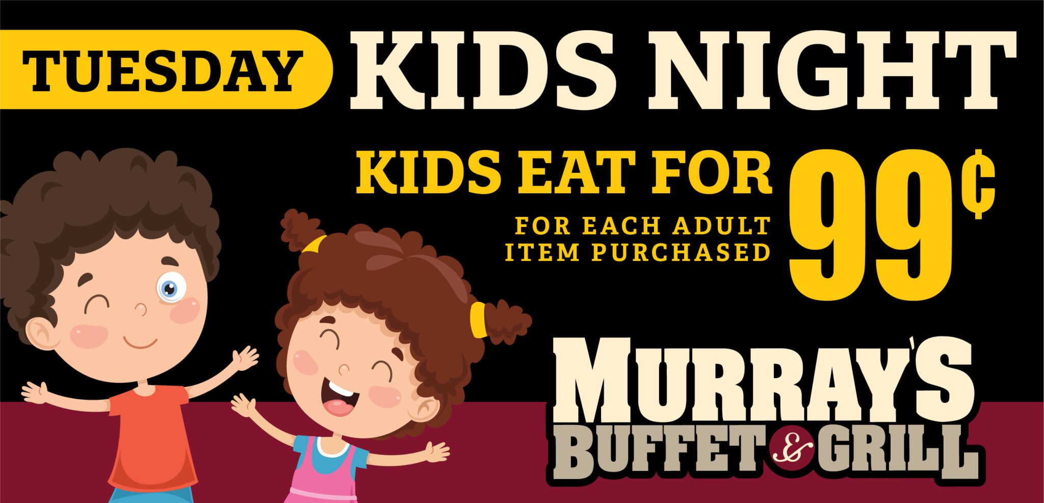 Digital billboard ad for Murray's Buffet & Grill