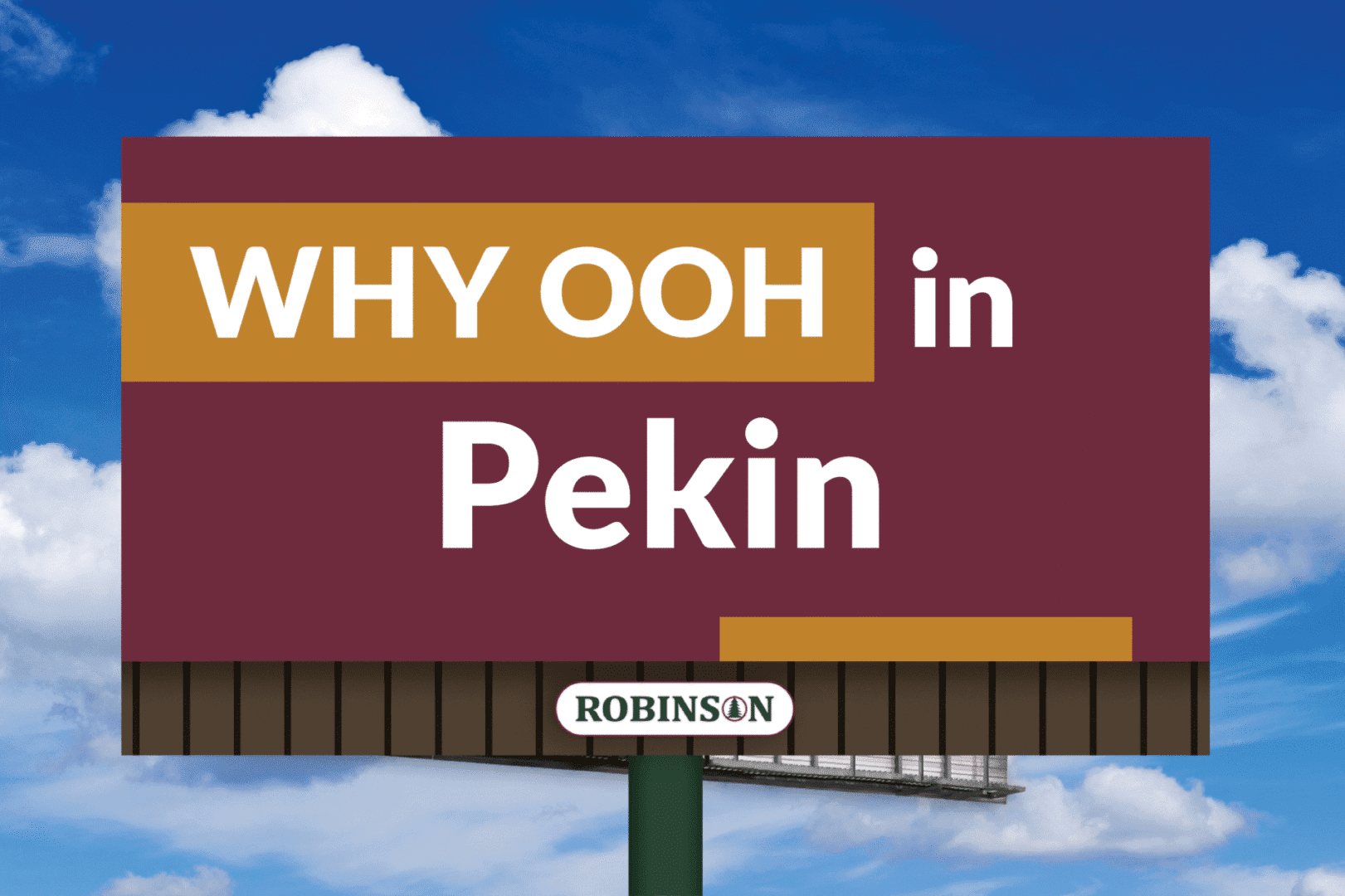 Billboard advertising OOH in Pekin with a sky backdrop.